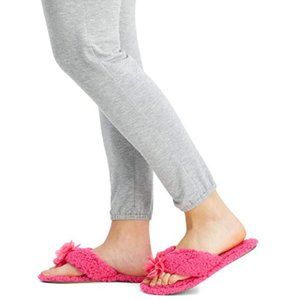 CLEARANCE Jessica Simpson Hot Pink Shearling Rosette Slippers (L 8-9)